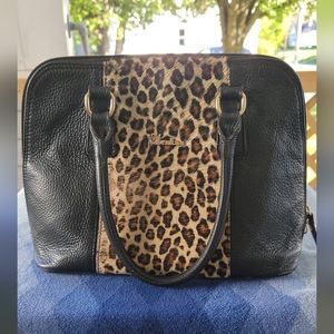 Valentina Leather and Leopard print handbag